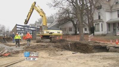 Pipe collapse cause delay on Jameson Avenue construction