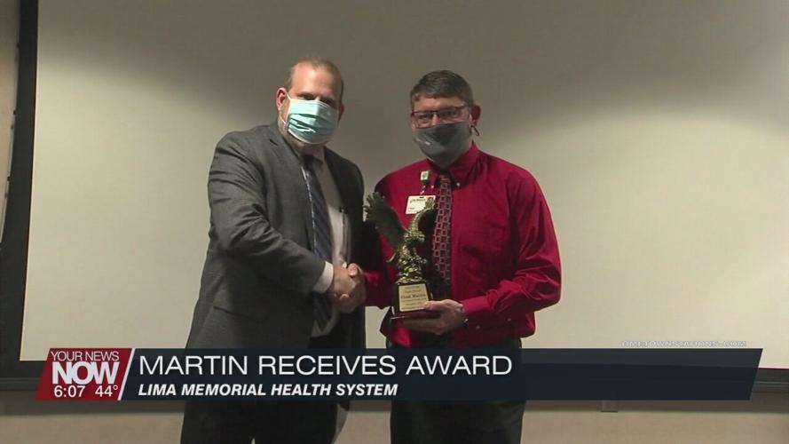 Chad Martin receives Eagle Award for his role in facilities management at Lima Memorial Health System