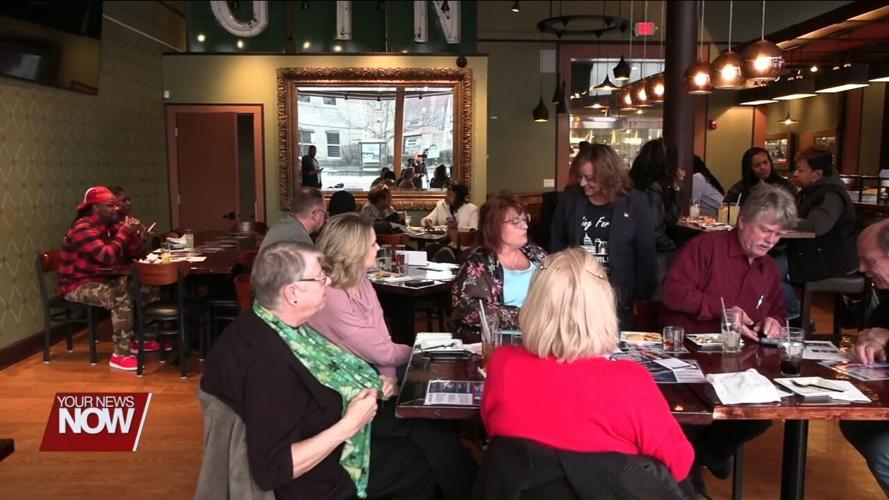 Ohio 4th District congressional candidate Tamie Wilson talks with Lima voters