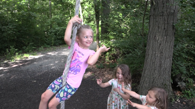 Children explore nature through play at Hermon Woodlands Metro Park