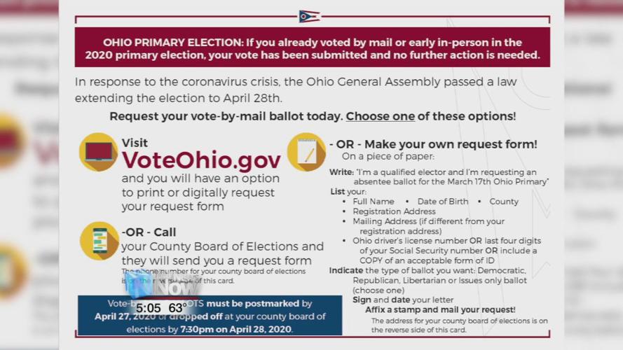 Ohio Secretary of State is sending out postcards to make sure people know how to mail in their primary votes