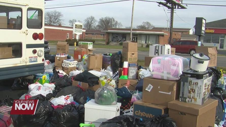 Local residents showed their giving spirit during collection drive for tornado victims