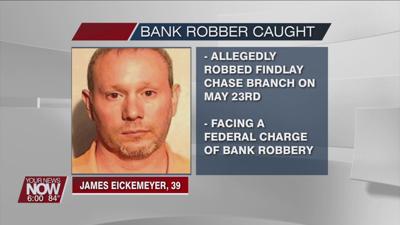 A Marysville man who allegedly robbed a bank in Findlay was arrested