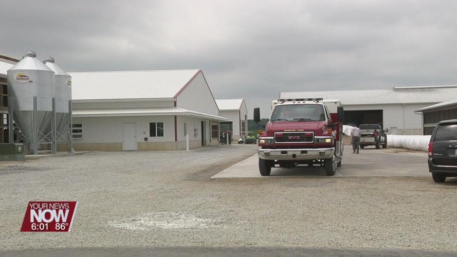 Three hospitalized after becoming trapped in manure pit