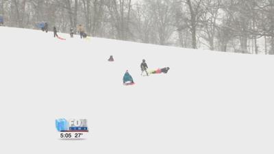 Faurot Park full of sledders