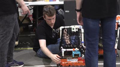 Student-built robots take the field at Collegiate Robotic Football National Championship