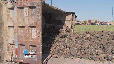 Driver overturns his dump truck on Allentown Rd.