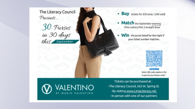 Purse lottery returns to support free adult literacy help in Lima and Allen County