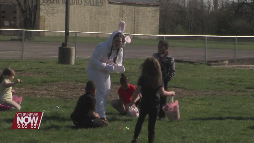 Students at Freedom Elementary have an "EGG"cellent time hunting eggs on Tuesday