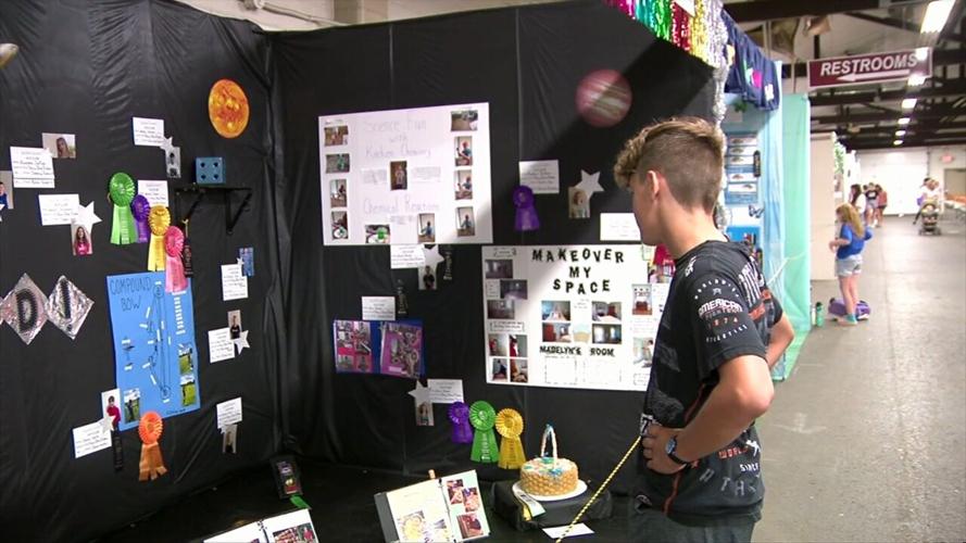 Lots of different 4-H projects on display in the Youth Exhibit Building