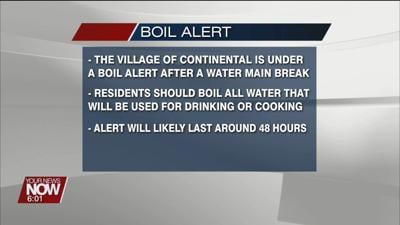Boil Alert Issued for the Village of Continental