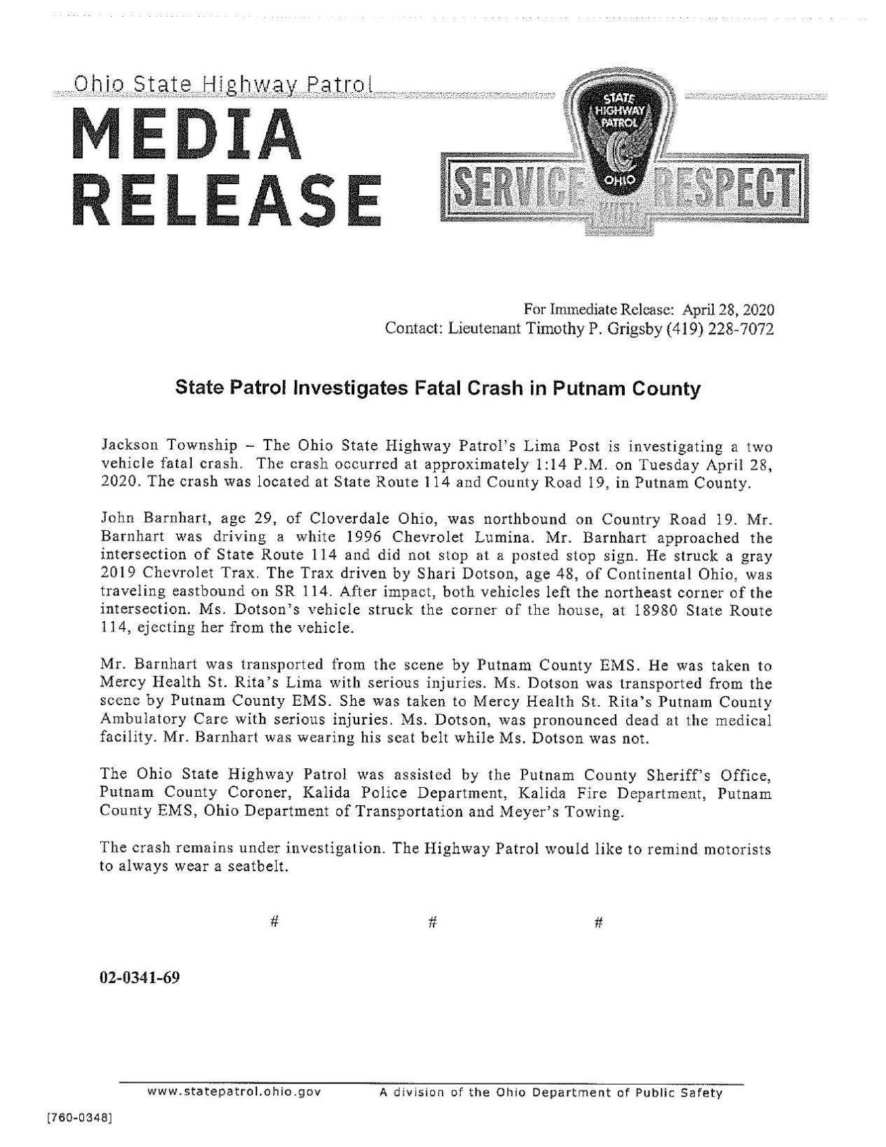 Deadly crash in Putnam County Press Release.pdf