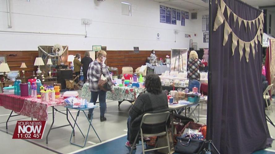 Variety of goods offered at a flea market and craft show Saturday
