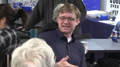 Democratic Secretary of State candidate Bryan Hambley campaigns in Allen County