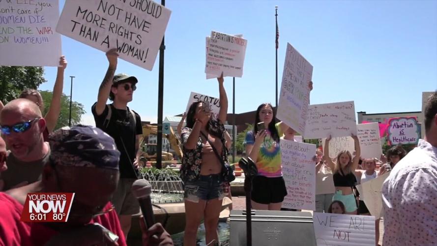 Protest in town square brings pro-choice supporters out