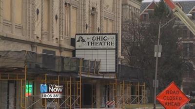 North Street closed due to construction on Ohio Theatre building