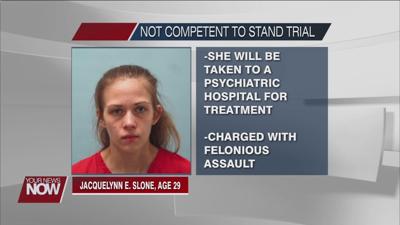 A St. Marys woman was found incompetent to stand trial for striking a sheriff's cruiser