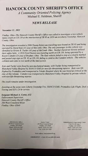 Hancock County Press Release on Crash