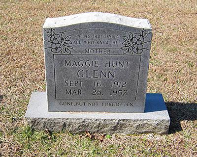 Maggie Hunt Glenn lies buried in a Trinity cemetery
