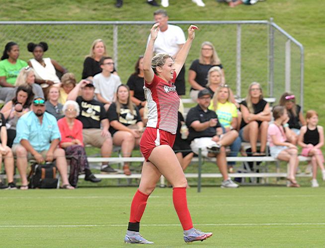 Wheatmore's Summer Bowman reacts after scoring