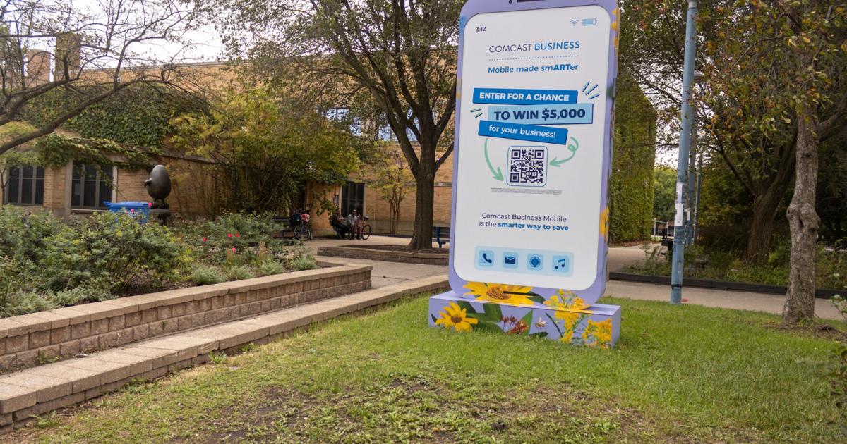 Large temporary cell phone erected in Nichols Park | Evening Digest ...