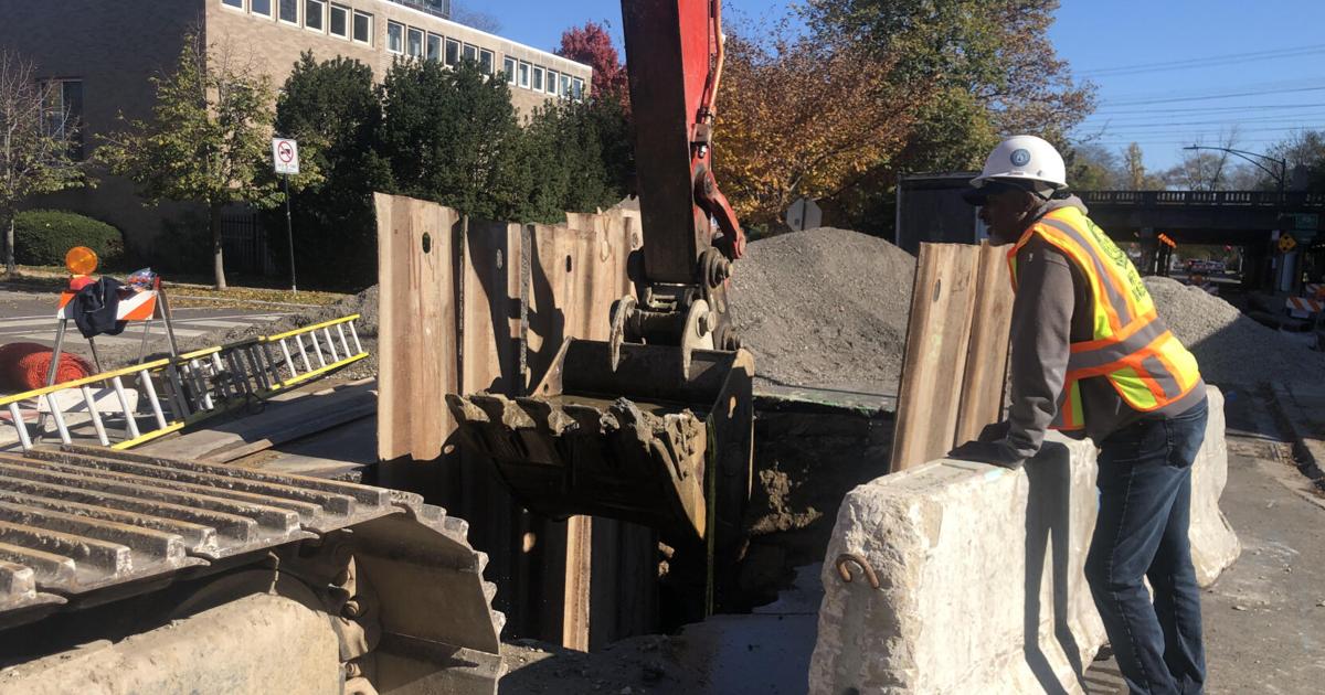 Collapsed Line Collapsed sewer line closes portion of 57th Street | Evening Digest ...
