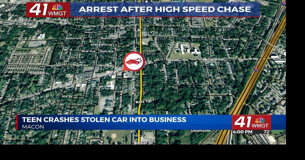 Teen arrested after crashing stolen car into Macon business | Ott | hub ...