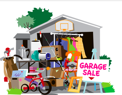 Garage sale stock image