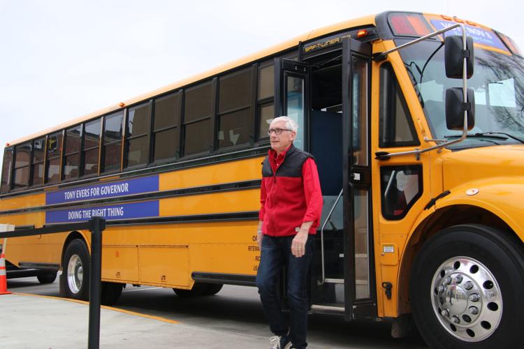 Evers getting off the bus.JPG