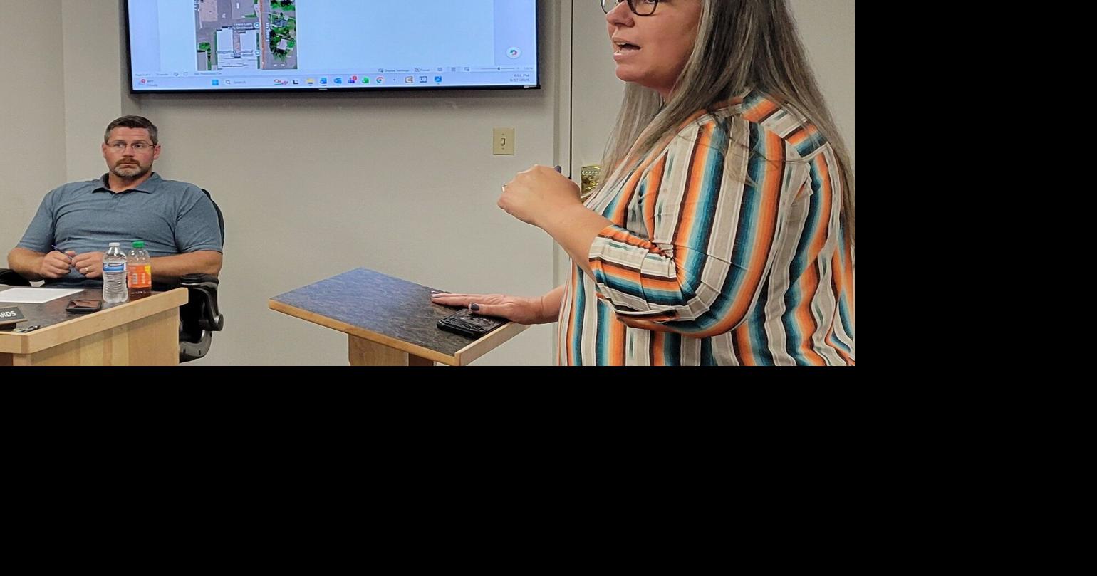 GEMS Principal Charlene Lueddeke addresses the Grangeville City Council photo