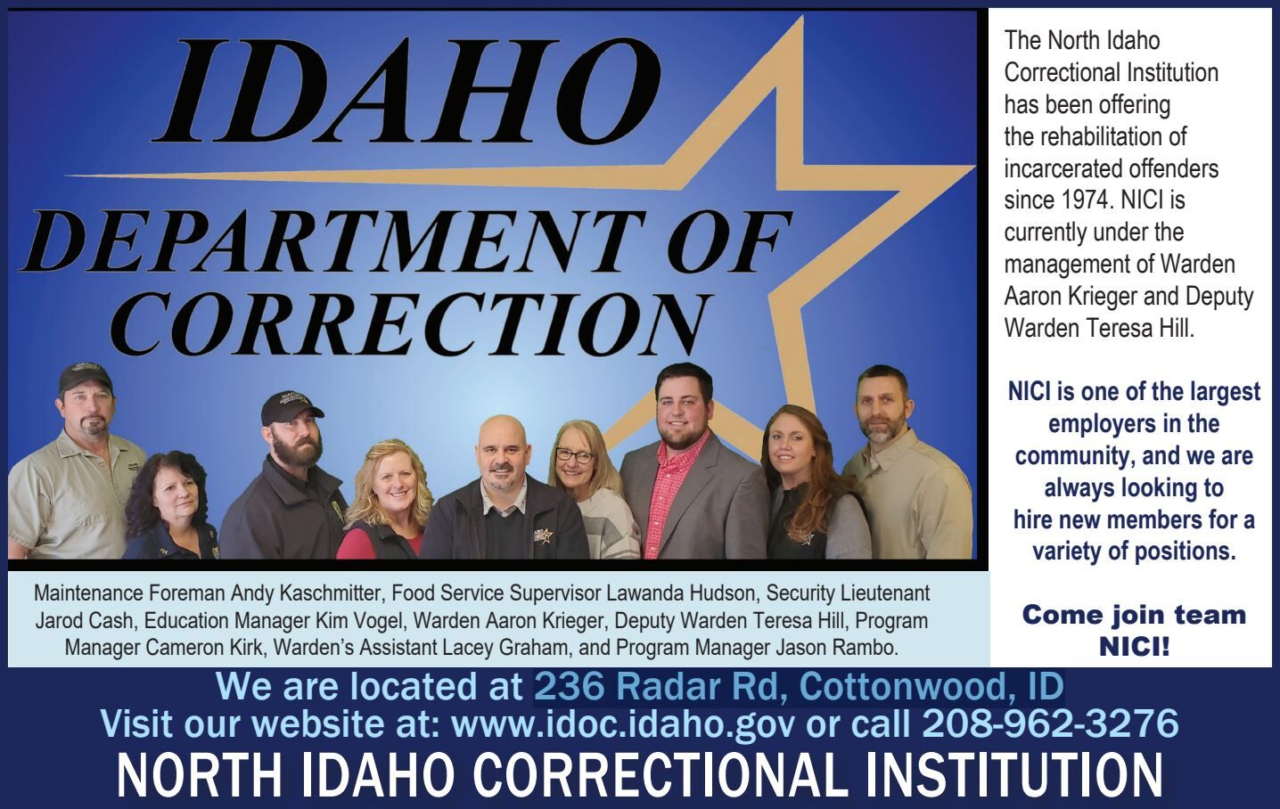 Idaho Department Of Correction | | Idahocountyfreepress.com