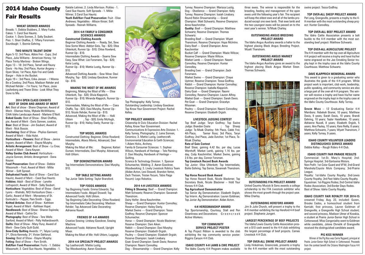 2014 Idaho County Fair Results News Idahocountyfreepress Com
