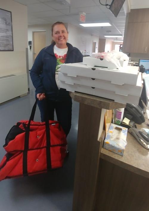 Jungle Gyms brought Syringa Hospital staff pizza