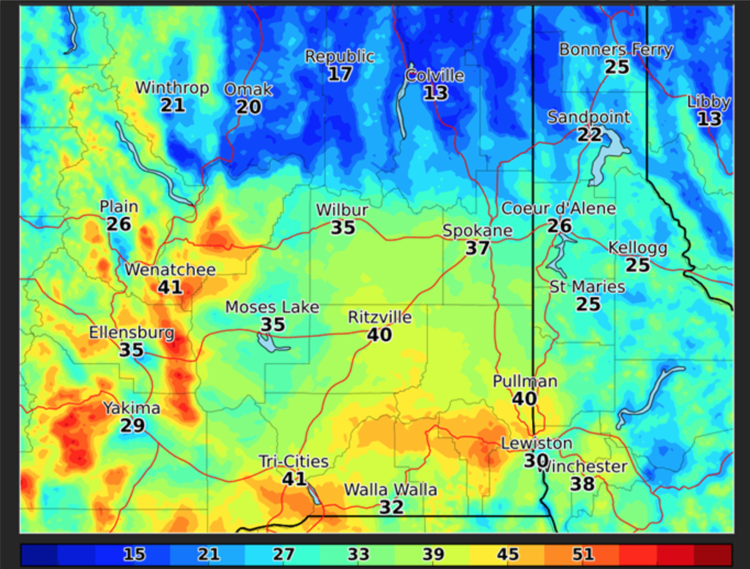 Excessive winds forecast for Saturday; Wenatchee and Waterville plateau to be hit the hardest