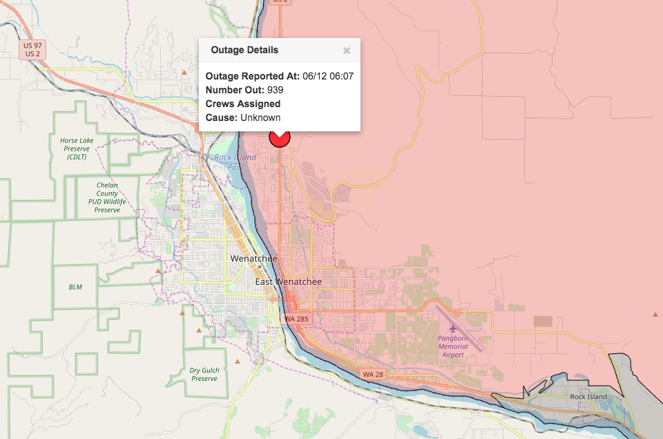 East Wenatchee power outage leaves 940 customers in the dark | iFIBER