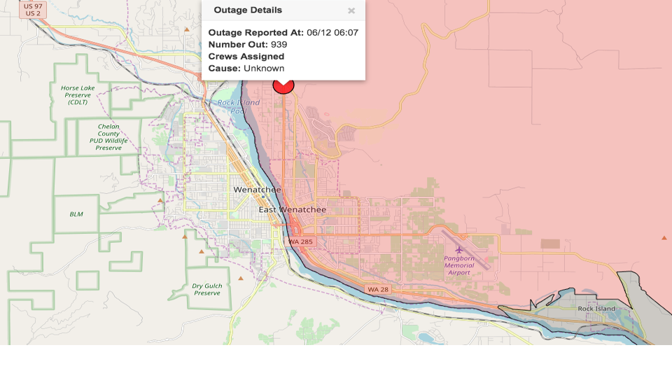 East Wenatchee Power Outage Leaves 940 Customers In The Dark