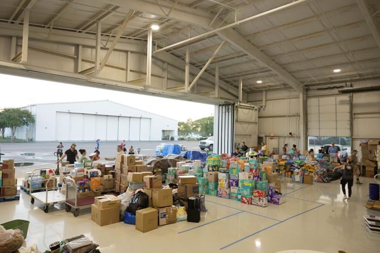 Concord airport hanger with supplies