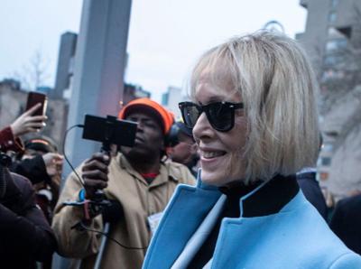 E. Jean Carroll leaves the Daniel Patrick Moynihan United States Courthouse in New York City on Jan. 25, 2024, after proceedings ended for the day in the defamation lawsuit against Donald Trump. Carroll is suing Donald Trump for assailing her character ...