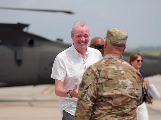 Governor Phil Murphy and U.S. Representative Donald Norcross visits military base