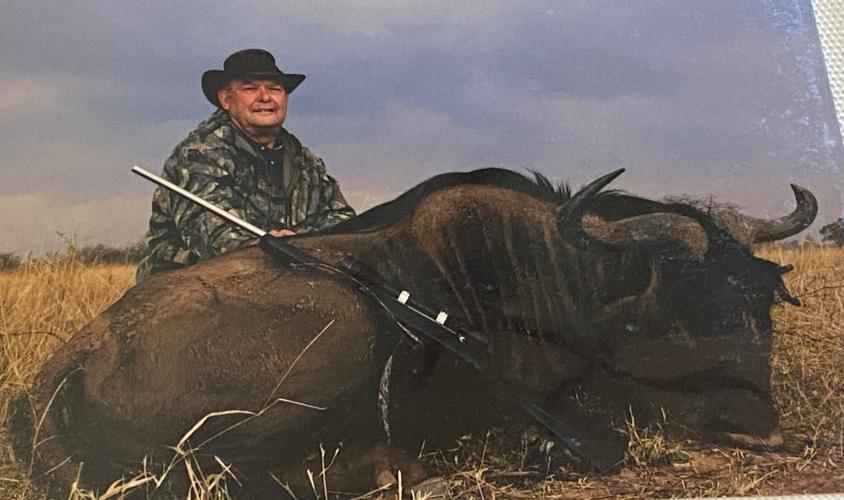 Tony Mosley with blue wildebeest