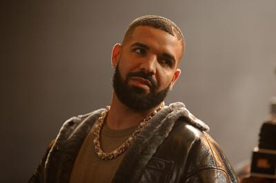 Drake speaks onstage during Drake's Till Death Do Us Part rap battle on Oct. 30, 2021, in Long Beach, California.
