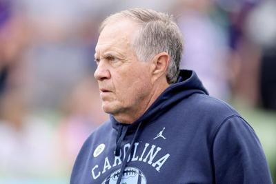 Aug 29, 2026; Dublin, Co. Dublin, IRL;  North Carolina Tar Heels head coach Bill Belichick at Aviva Stadium.  Mandatory Credit: Laszlo Geczo-Imagn Images