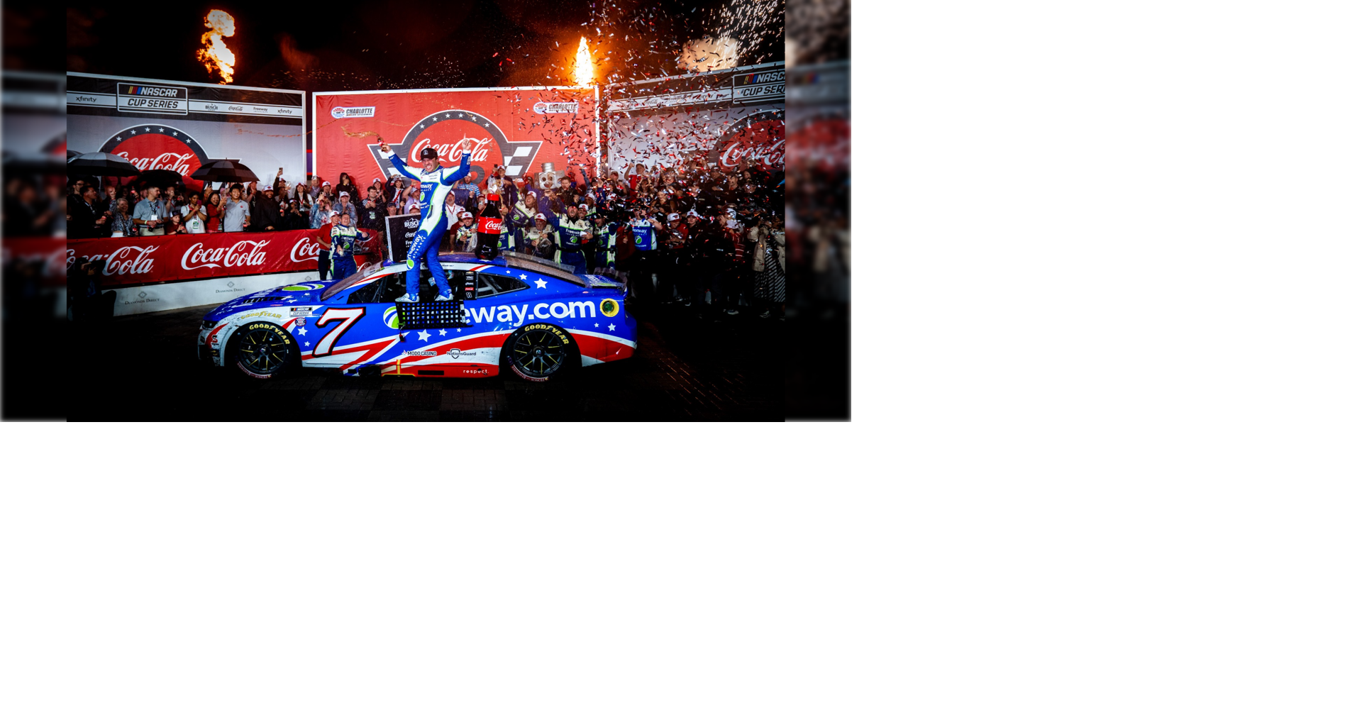 Daniel Suarez wins emotional, rain-shortened Coca-Cola 600
