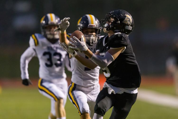 The Cabarrus Warriors (Cannon School / Concord First Assembly) defeat the North Raleigh Christian Academy Knights 21-14 on Friday Night.