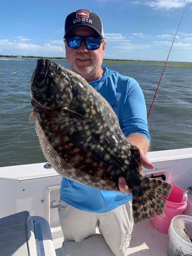 Ken Blevins caught this flounder near Topsail Island on opening day of the recreational flounder season on Sept. 1, 2025. The two-week season includes a limit of one per day and the flounder must be at least 15 inches long.