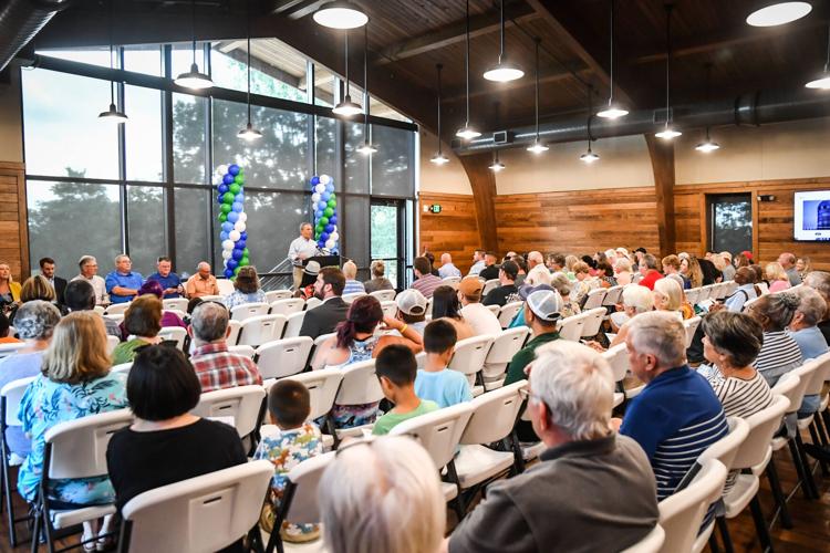 Steve Morris speaking during Barn ceremony