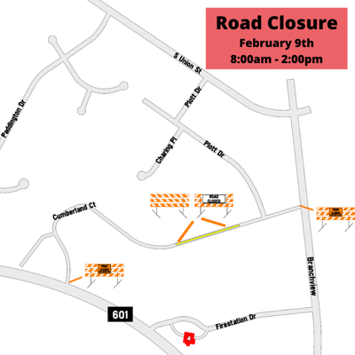 Scheduled Road Closure on Cumberland Court Southwest