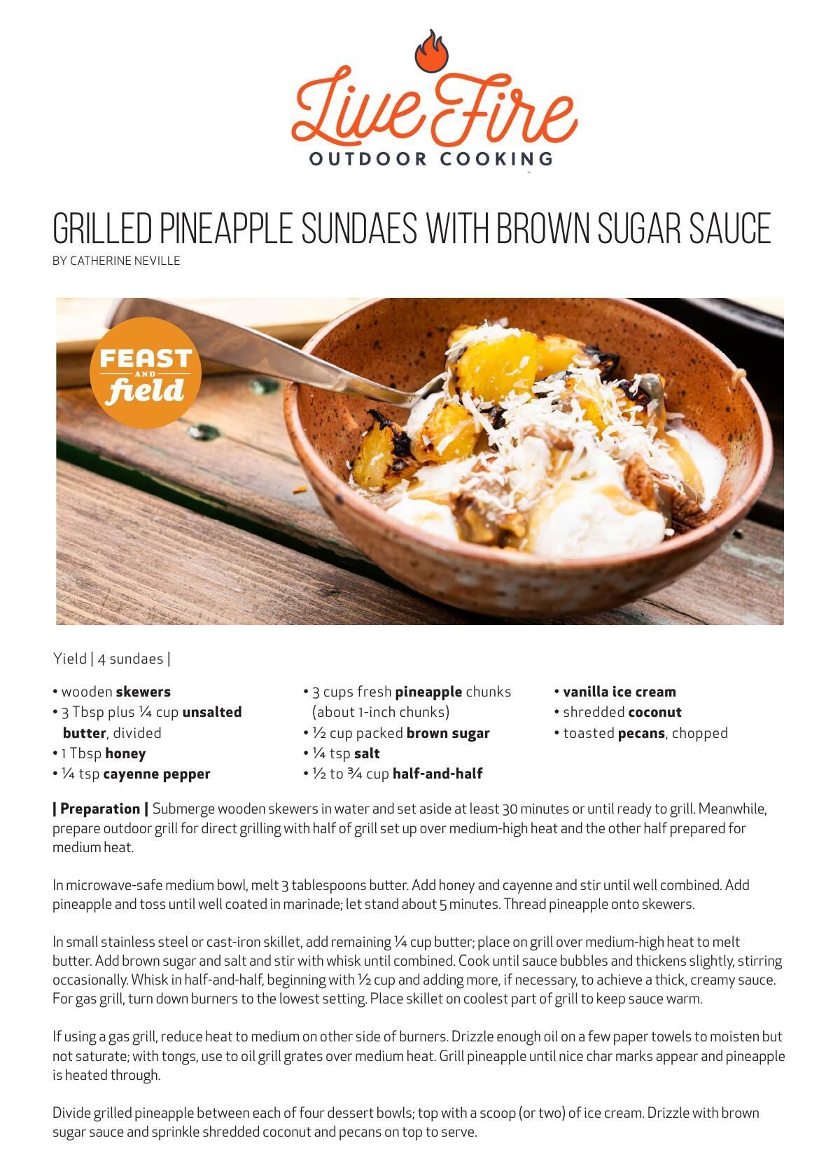 Download the Grilled Pineapple Sundaes with Brown Sugar Sauce recipe