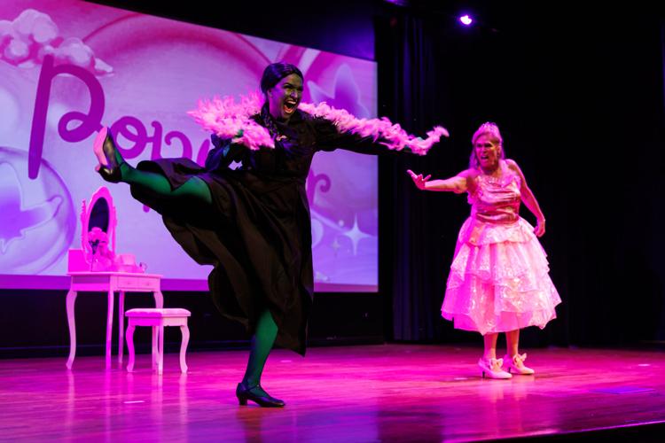 Kerry Dove and Glenna Wilson dance to music from Broadway Show Wicked