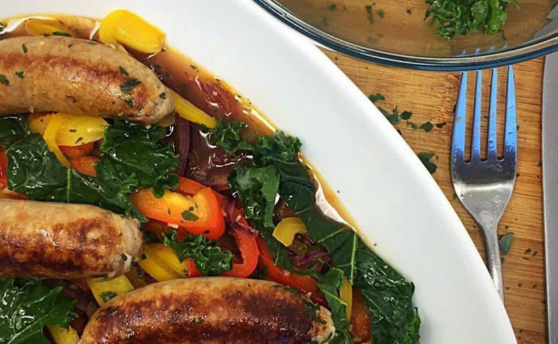 Chicken sausage pepper casserole